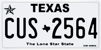 TX license plate CUS2564