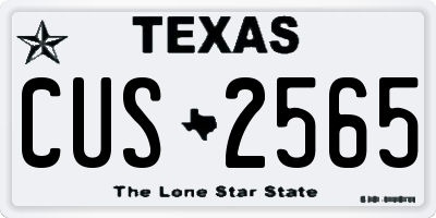 TX license plate CUS2565