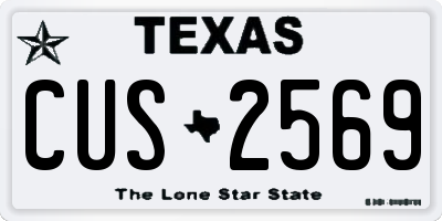 TX license plate CUS2569