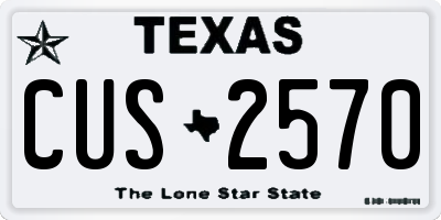 TX license plate CUS2570