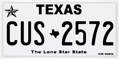 TX license plate CUS2572