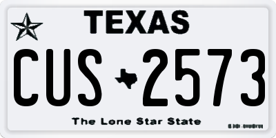 TX license plate CUS2573