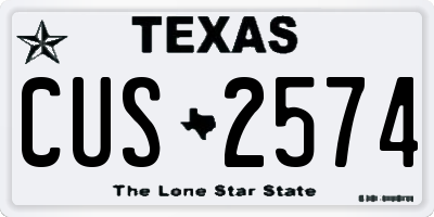 TX license plate CUS2574