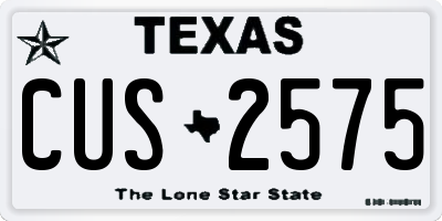 TX license plate CUS2575
