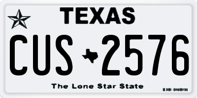 TX license plate CUS2576