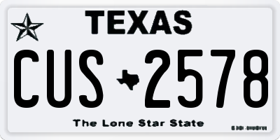 TX license plate CUS2578