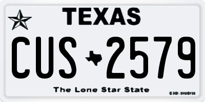 TX license plate CUS2579