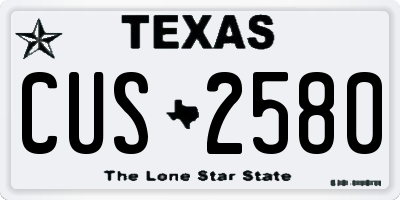 TX license plate CUS2580