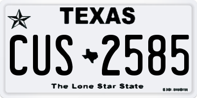 TX license plate CUS2585