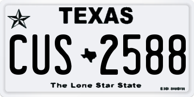 TX license plate CUS2588