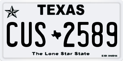TX license plate CUS2589