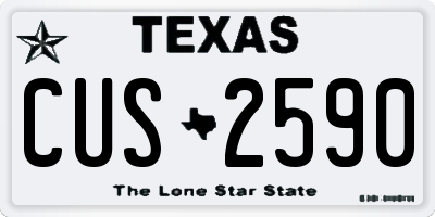 TX license plate CUS2590