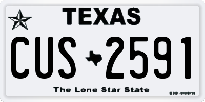 TX license plate CUS2591