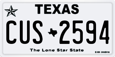 TX license plate CUS2594