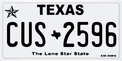 TX license plate CUS2596