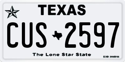 TX license plate CUS2597