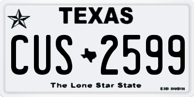 TX license plate CUS2599