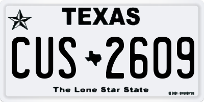 TX license plate CUS2609