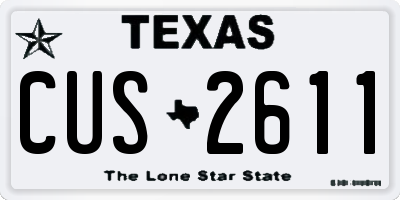 TX license plate CUS2611