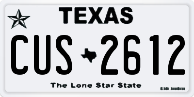 TX license plate CUS2612