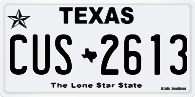TX license plate CUS2613