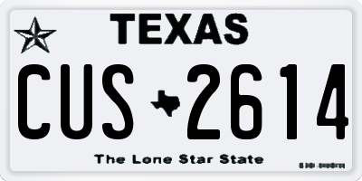 TX license plate CUS2614