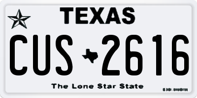 TX license plate CUS2616