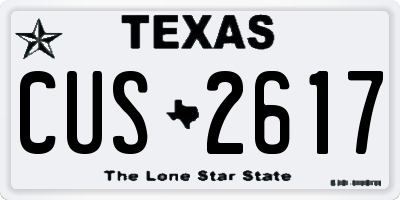 TX license plate CUS2617