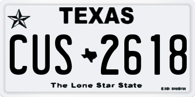 TX license plate CUS2618