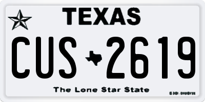 TX license plate CUS2619