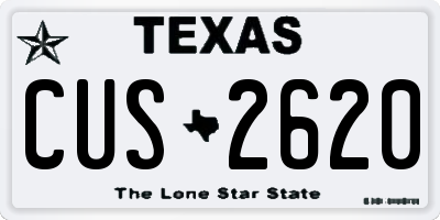 TX license plate CUS2620