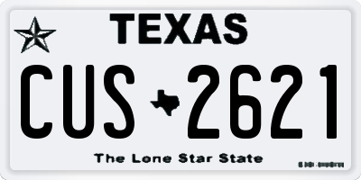 TX license plate CUS2621