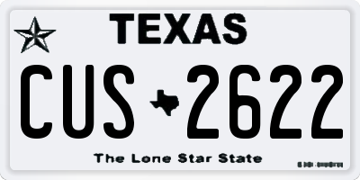 TX license plate CUS2622