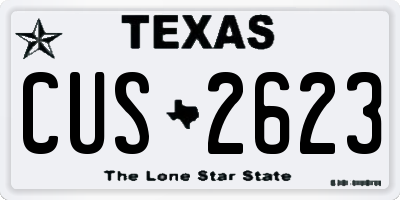 TX license plate CUS2623