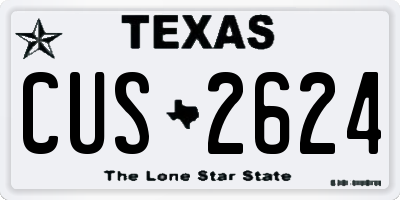 TX license plate CUS2624