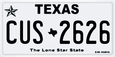 TX license plate CUS2626