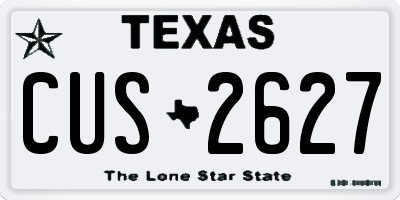 TX license plate CUS2627