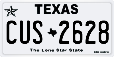 TX license plate CUS2628