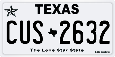 TX license plate CUS2632