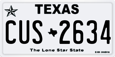 TX license plate CUS2634