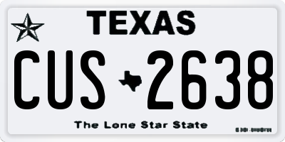 TX license plate CUS2638