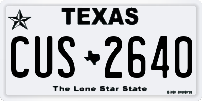 TX license plate CUS2640