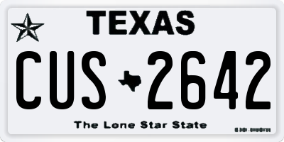 TX license plate CUS2642