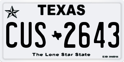 TX license plate CUS2643