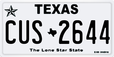 TX license plate CUS2644
