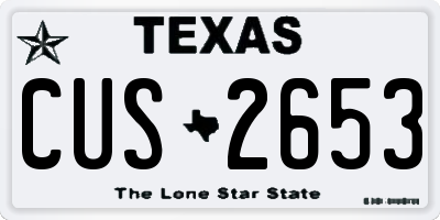 TX license plate CUS2653
