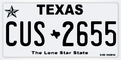 TX license plate CUS2655