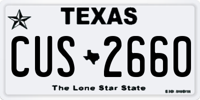 TX license plate CUS2660