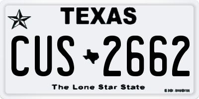 TX license plate CUS2662