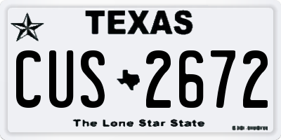 TX license plate CUS2672